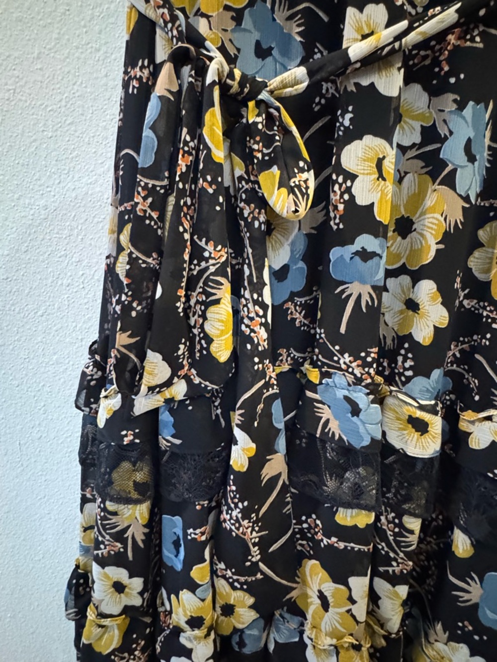 Ralph Lauren Georgette & Lace Sleeveless Gown Size 14W (hemmed for 5’3”) - Picture 4 of 11
